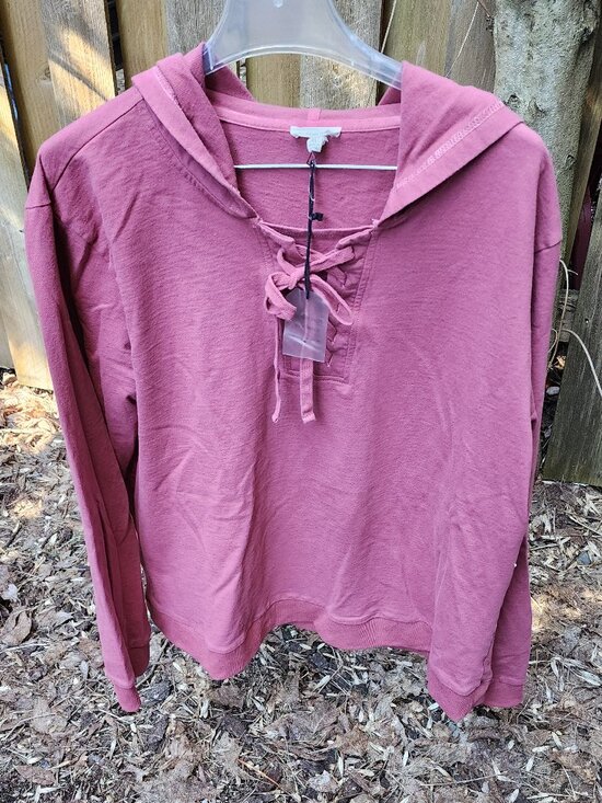Cotton Bleu Tops - NWOT Cotton Bleu XL Women's Burgandy pullover Hoodie 100% cotton